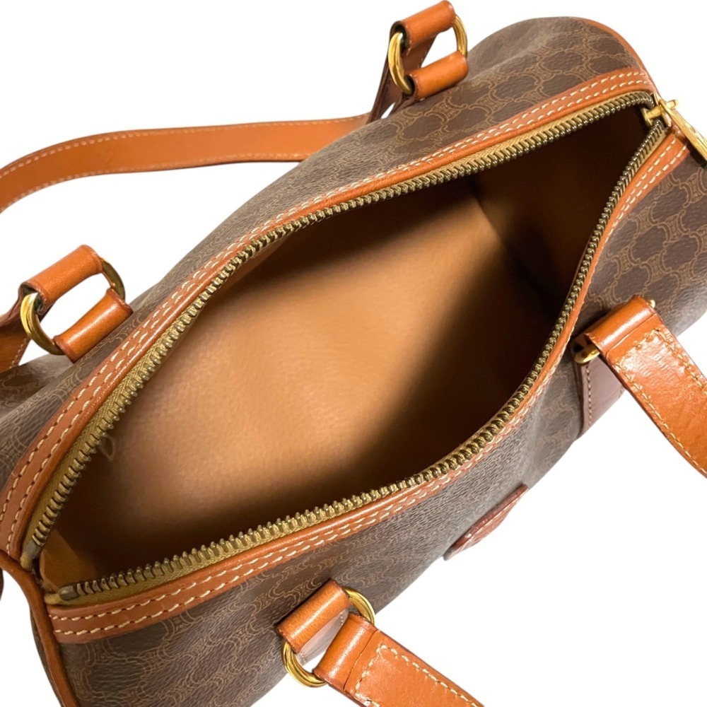 CELINE Old M94 Macadam Pattern Mini Boston Bag Handbag Drum Brown Women's - Picture 7 of 9